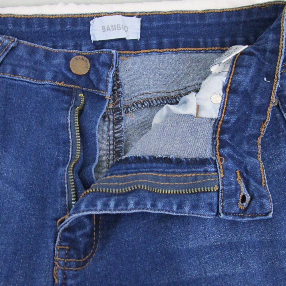 Bamboo Distressed High Rise Stretch Skinny Jeans - Picture 9 of 14